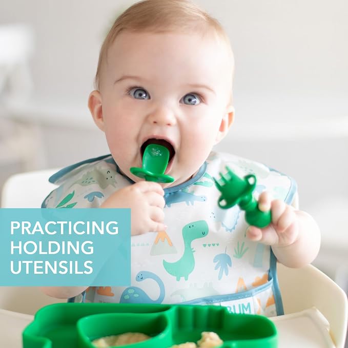 Bumkins Baby Utensils Set, Chewtensils Silicone Spoons - Image 2