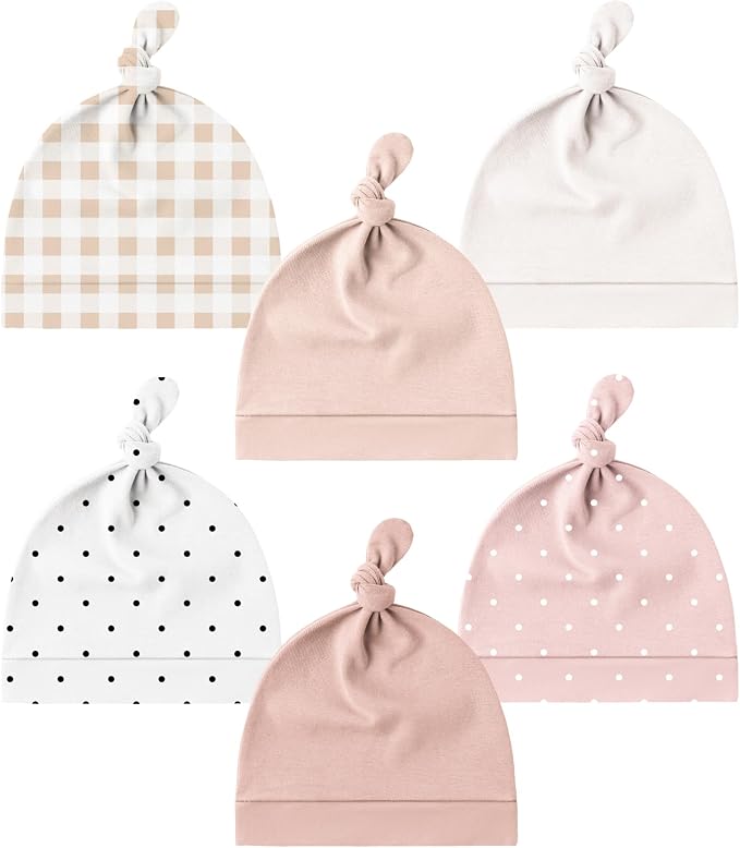 Konssy 6 Pack Baby Newborn Hats Set Knot Beanie Hats Soft by Konssy