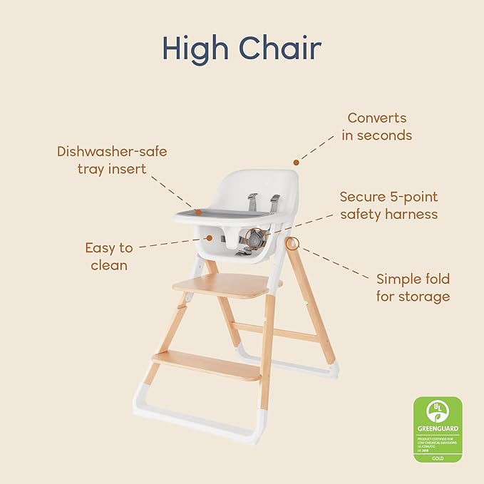 Ergobaby Evolve Baby Essentials Portable High Chair, Dark Wood - Image 4