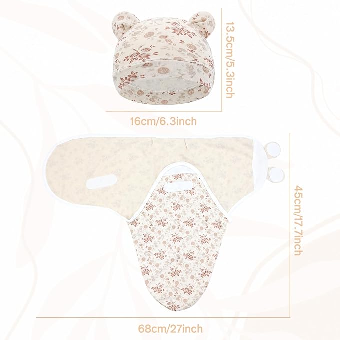 Cinaci 2 Pack Adjustable Soft Cotton Blend Newborn Baby Receiving Swaddle - Image 2