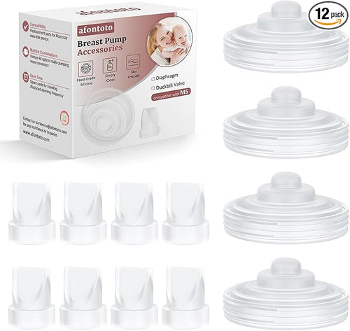 12PCS Mom cozy Breast Pump Replacement Parts, M5 Pump Parts Breastfeeding by afontoto