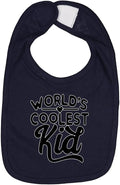 World's Coolest Kid Funny Cute Humor Infant Premium Jersey Baby Bib by WildBobby