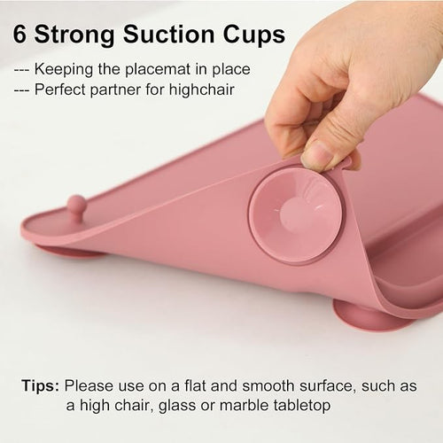 2 Pack Baby Silicone Mat, with Suction Base and 8 Stretchable Straps, Seposeve - Image 2