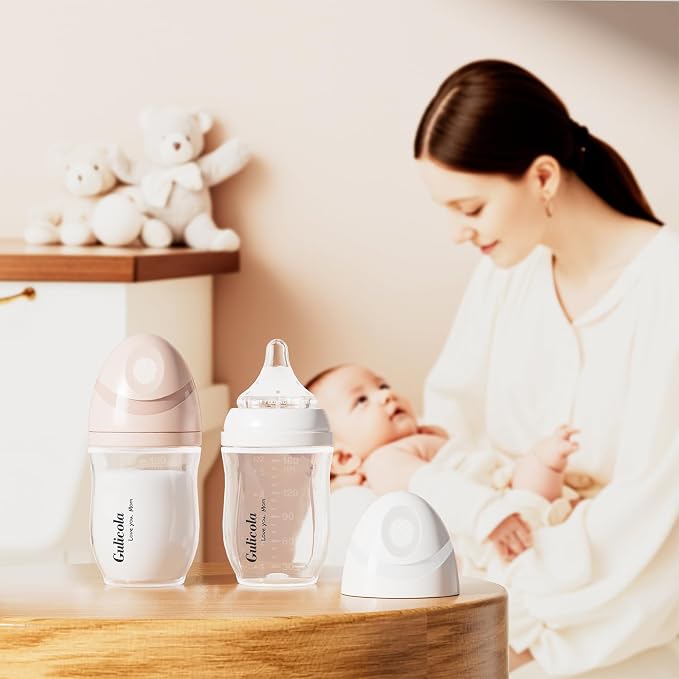 Gulicola Natural PP Baby Breastfeeding Bottles Newborn Set 2 Pack, Slow Flow - Image 2