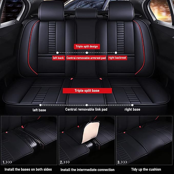 Waterproof 5 Car Seat Covers for Suzuki 1999-2025 95% Models, Premium Faux - Image 9
