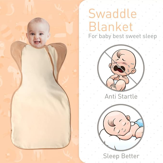 Newborn Baby Swaddle Blanket Sleep Sack 0-3 Months, Arms Up Swaddles 2 Packs - Image 2