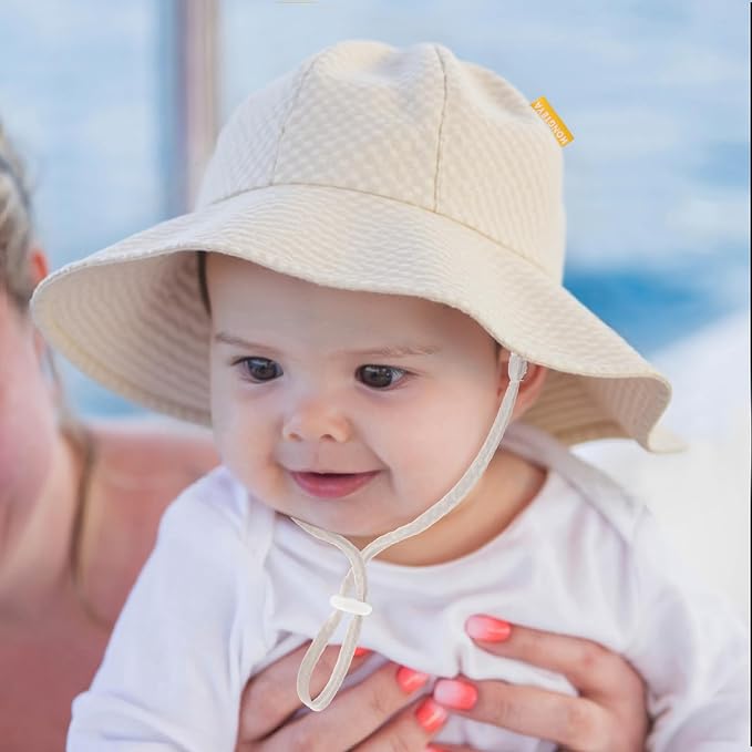 HONGTEYA Baby Sun Hat Toddler Girl Beach Hat Adjustable Outdoor Summer Hat UPF - Image 6