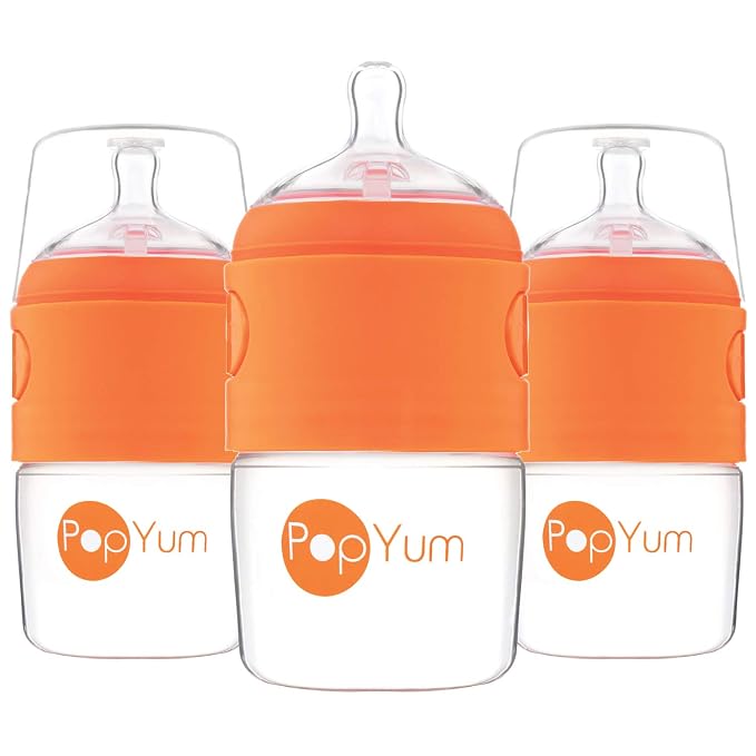 PopYum 5 oz Orange Anti-Colic Formula Making/Mixing/Dispenser Baby Bottles by PopYum