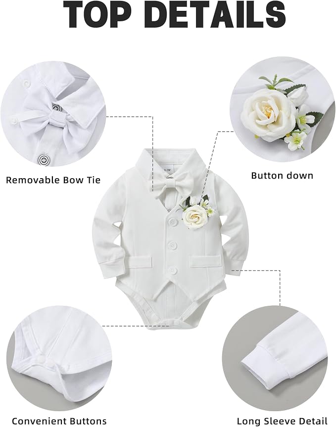 Coco&RARA Baby Boy Clothes Suits Infant Gentleman Outfits, Formal Dress - Image 4