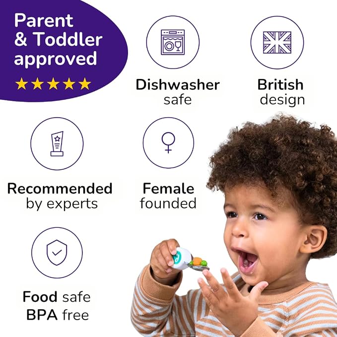 doddl Toddler Utensils, Ergonomic Fork and Spoon Set - Image 6