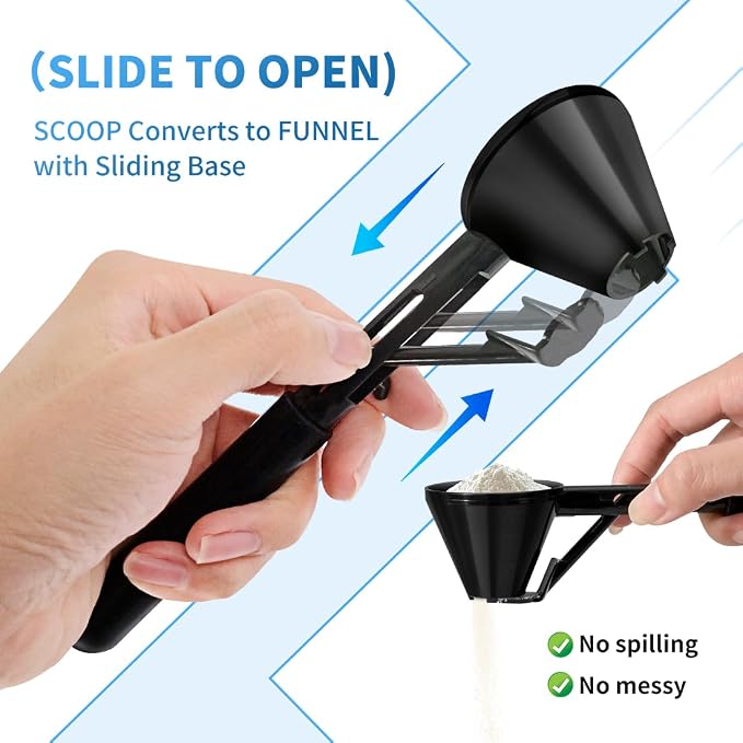 Scoop with Funnel for Water Bottles 2 Pack Small Funnel Scooper for Filling - Image 2