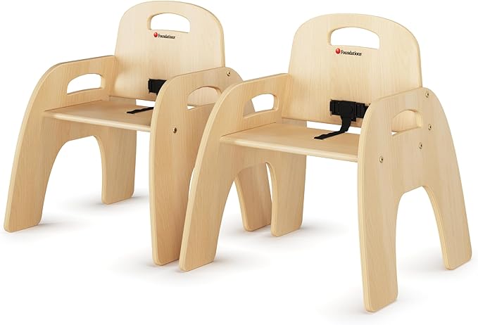 Foundations Simple Sitter Low Wood Feeding Chairs Multipack, Wide No-Tip Base by FoundationsChildrensProducts