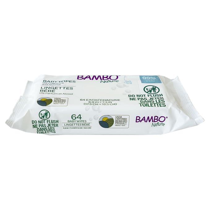 Bambo Nature USDA Certified Biobased Baby Wipes 64 Count - Image 5