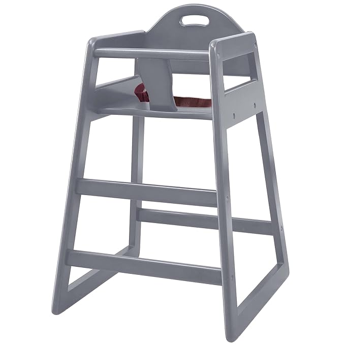 Wooden High Chair for Baby & Toddler – Restaurant-Style Stackable HighChair by LA+Baby+