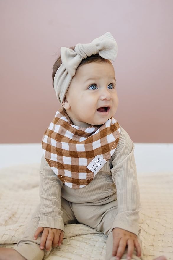 Mebie Baby Muslin Cotton Bib, 3 pack, Baby Bib Set - Image 5