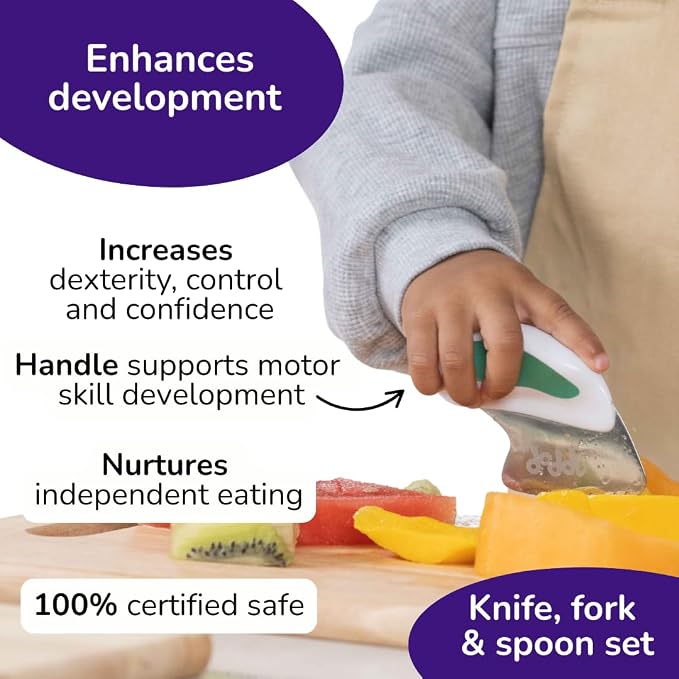 doddl Toddler Utensils, Ergonomic Fork Spoon and Knife Set - Image 3