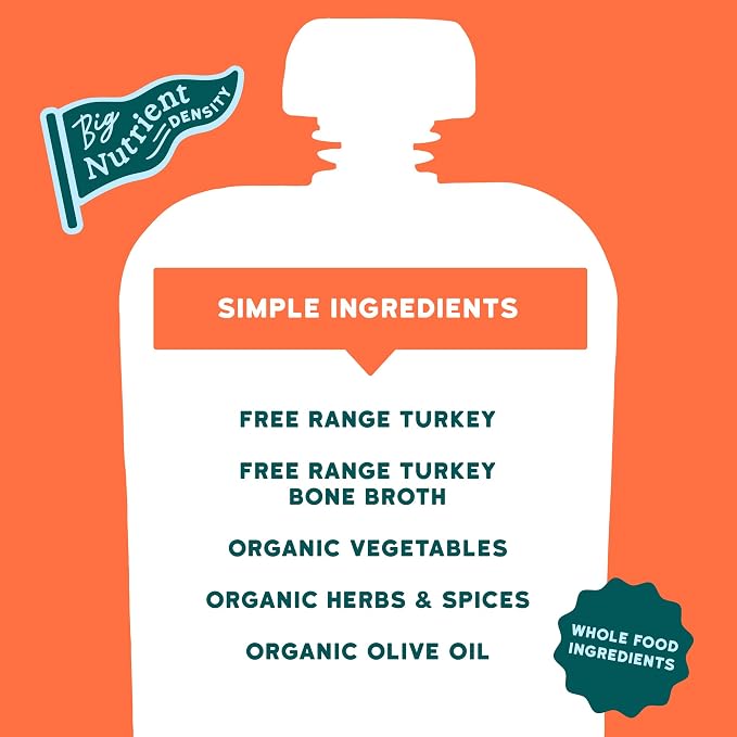 Serenity Kids 7+ Month Turkey Bolognese Bone Broth Baby Food Puree - Image 3