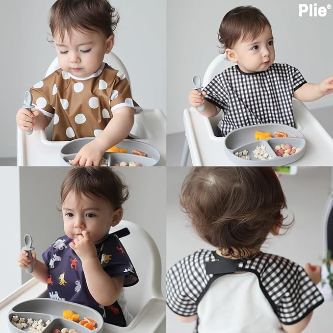 Short Sleeve Waterproof Bib for Toddlers – Feeding Apron for Mealtime, - Image 5