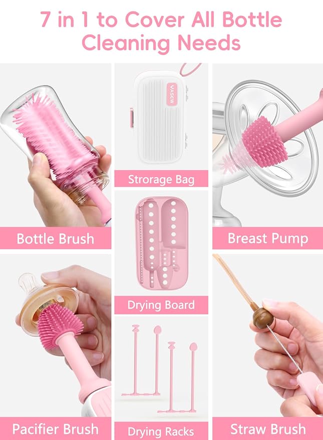 Electric Baby Bottle Brush Cleaner, Baby Travel Bottle Cleaner Kit- 2000mAh - Image 4