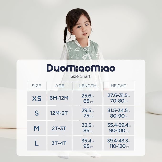 Duomiaomiao 2.5 TOG Toddler Sleep Sack 6-12 Months 100% Cotton Winter Side Open - Image 8