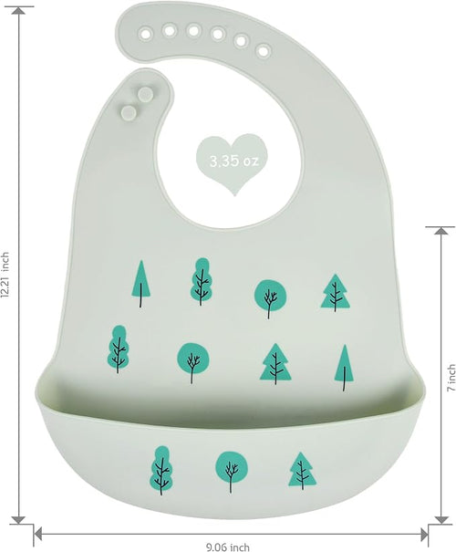 2 Pack Silicone Baby Bibs Adjustable Fit Waterproof Bib - Image 2