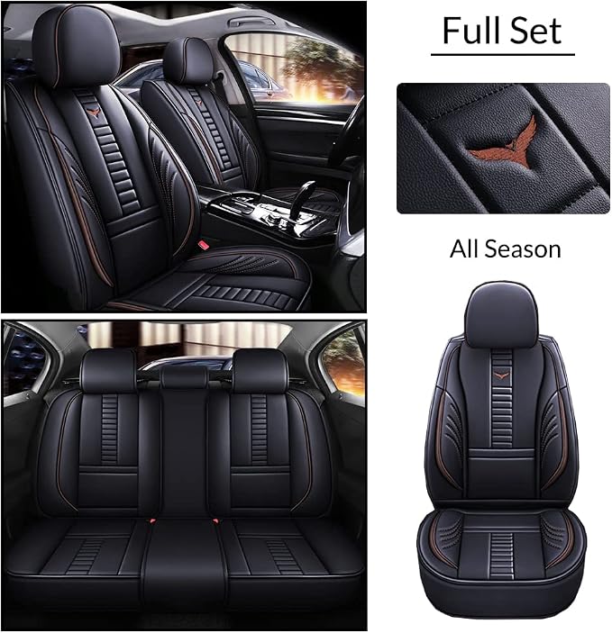 Waterproof 5 Car Seat Covers for Suzuki 1999-2025 95% Models, Premium Faux - Image 2