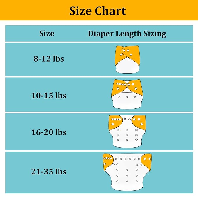 babygoal Reusable Cloth Diapers 6 Pack+6pcs Microfiber Inserts+4pcs Rayon from - Image 5