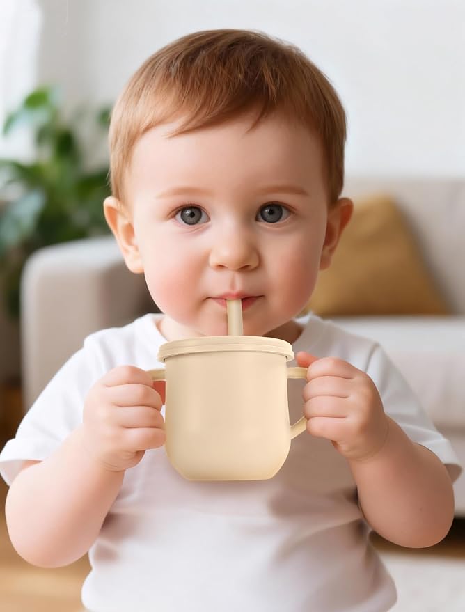 Silicone Toddler Cups Set, 2 Straw Cups and 2 Sippy Cups - Image 5