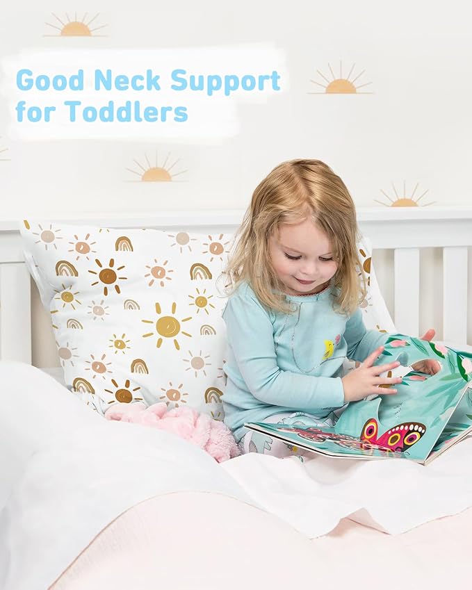 2-Pack Toddler Pillow, 13X18 Cotton Toddler Pillows - Image 3