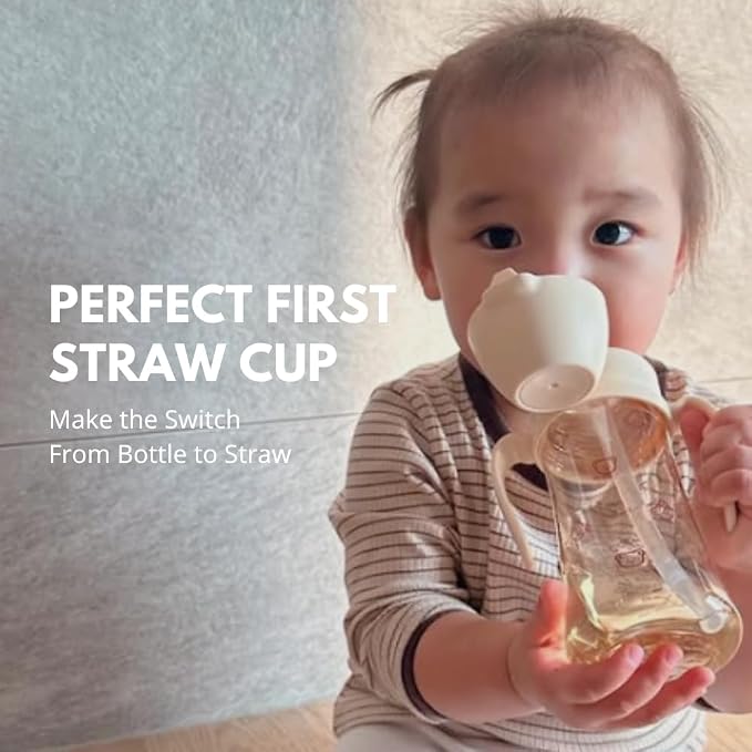 GROSMIMI Flip Top Spill Proof Sippy Cup, BPA Free, 10 oz, Stage 2 Straw - Image 2