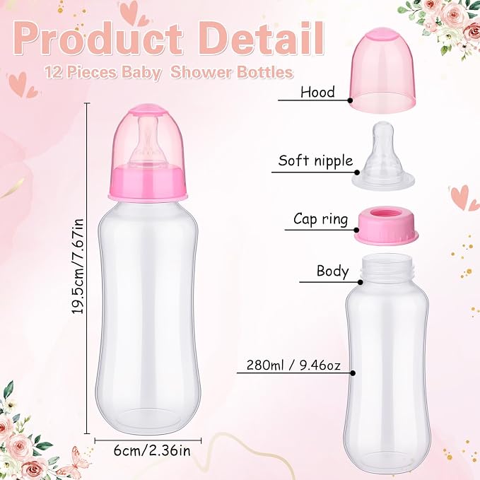 TrelaCo Cool Baby Shower Games Sets 12 Pcs Feeding Bottles - Image 2