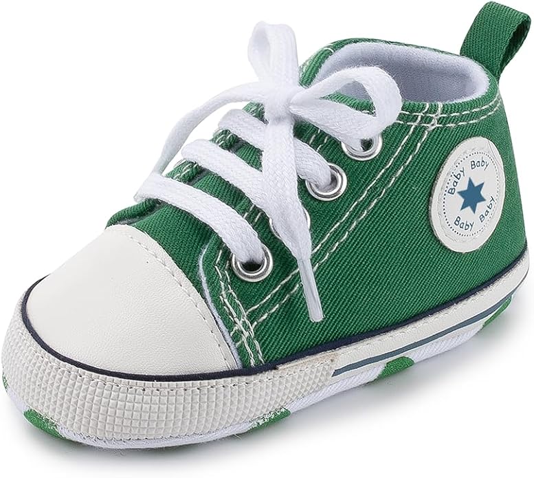 Meckior Baby Girls Boys Canvas Sneakers Soft Sole High-Top Ankle Infant First - Image 3