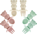 PandaEar 6 Pack Baby Led Weaning Spoons Forks 6+ Months | Silicone Baby Spoons by PandaEar