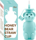 Honey Bear Silicone Straw Cup, Babies Water Drinking Cup, 8-Ounce Therapy Sippy by Mootikar