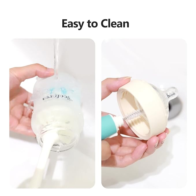Yooforea Silicone Coated Glass Baby Bottle, 0M+ Slow Flow Nipple I Anti-Colic - Image 8