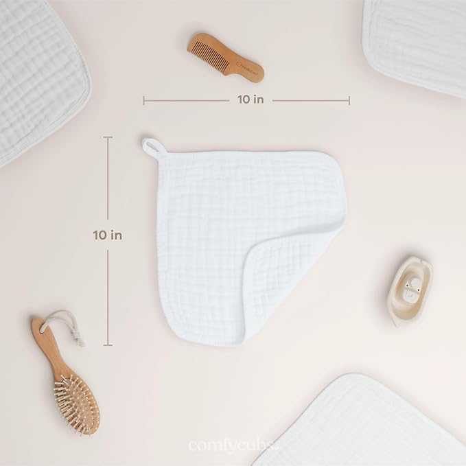 Comfy Cubs Muslin Baby Washcloths 10 Pack - Image 3
