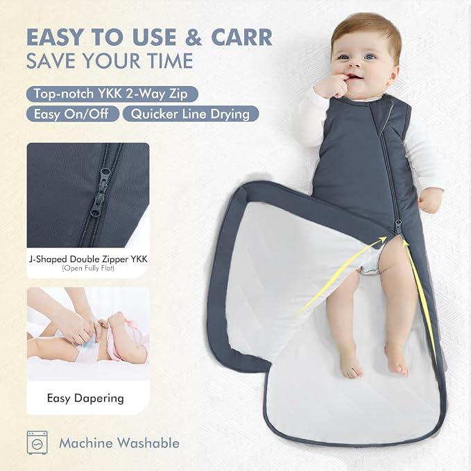 HAPIU Rayon Made from Bamboo Winter Baby Sleep Sack 2.5 TOG, 2-Way Zipper YKK - Image 3