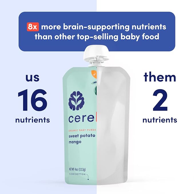 Cerebelly Organic Baby Food Pouches Variety Pack, Veggie & Fruit Purees - Image 7