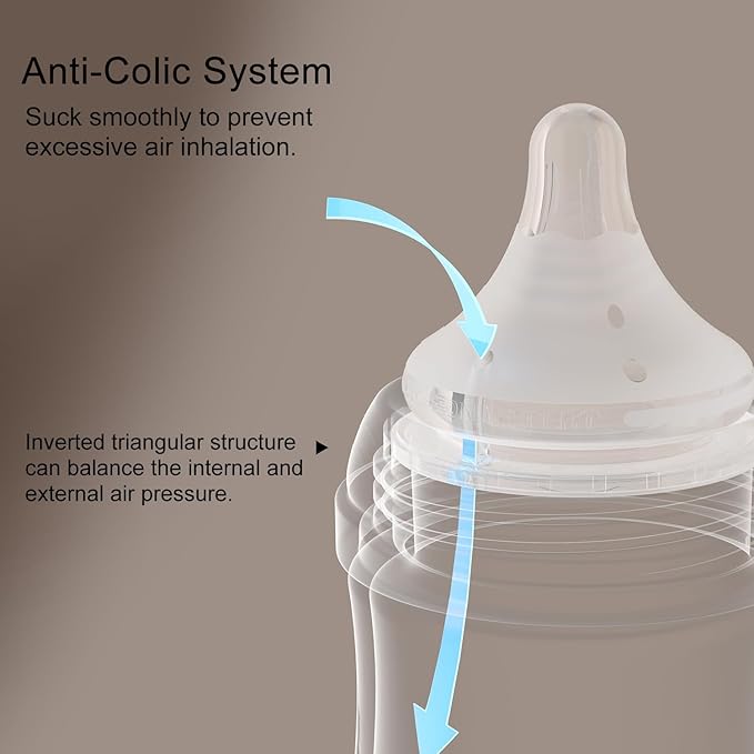 Natural Glass Baby Bottle Gentle & Extra Slow Flow, Newborn Breastfeeding Bottle - Image 4