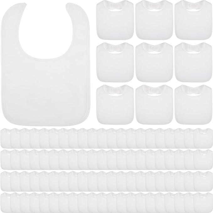 Toulite 6 Pcs White Bibs for Baby Washable Reusable Waterproof Cotton Feeder by Toulite