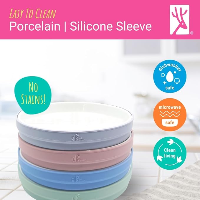Elk and Friends Kids 7.8” Porcelain White Plates - Image 6