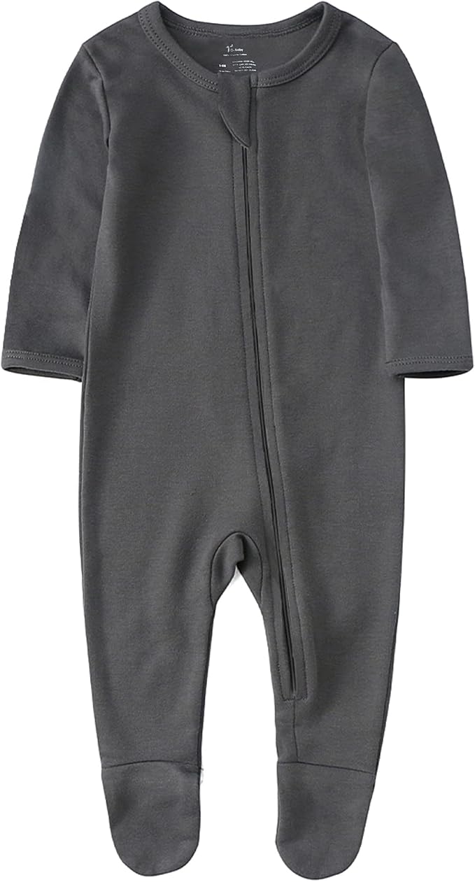 O2 BABY Baby Boys Girls Organic Cotton Zip-Front Sleeper Pajamas, Footed Sleep by O2BABY