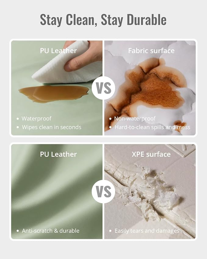 Blissful Diary Vegan Leather Baby Play Mat, 47x47 Thicken Foam Cushioned & - Image 8