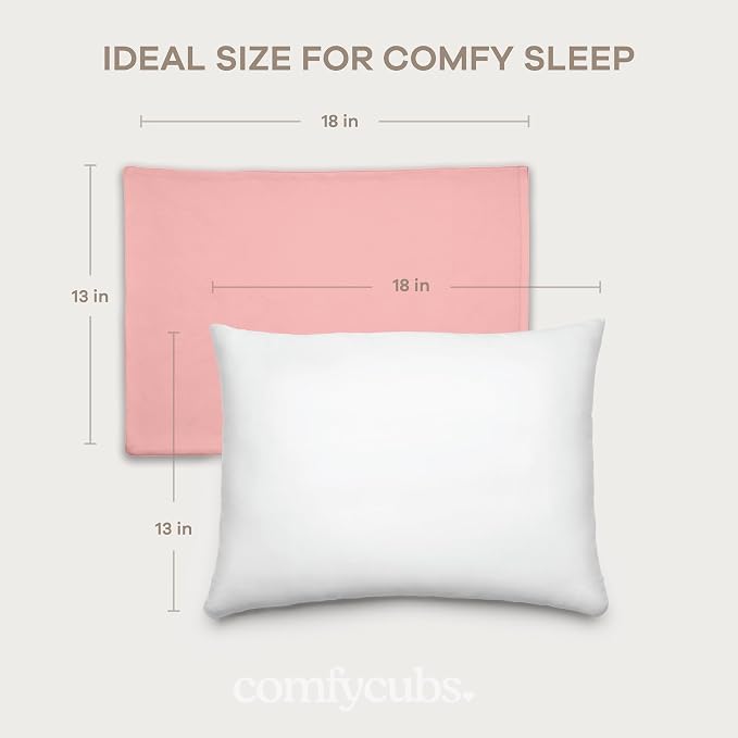 Comfy Cubs Toddler Pillow with Cotton Pillowcase, 13 x 18 in, 2 Pack - Image 6