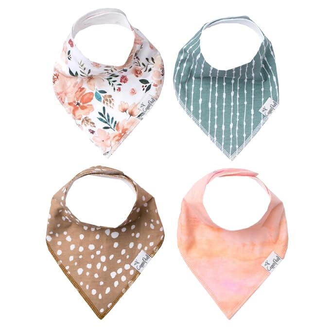 Copper Pearl 4 Pack Soft Cotton Baby Bibs by CopperPearl