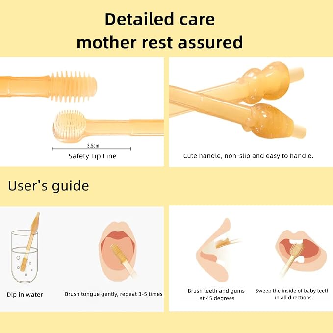 Baby Tooth Brush, Infant Toothbrush 6 to 12 Months and0-6 Months, Silicone - Image 4