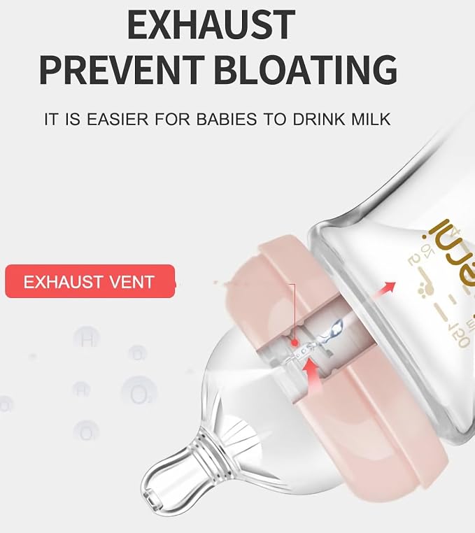 Glass Baby Bottles, Anti Colic Breastfeeding Bottle - Image 3