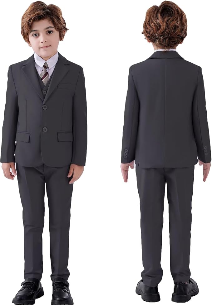 Boys Suit Set Slim Fit Kids Formal Suits Toddler Tuxedo Wedding Prom Classic - Image 5