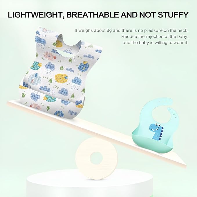 30/60pcs Baby Disposable Bibs-Individually Packaged, Leak Proof and Convenient - Image 3