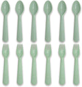 12 Pcs Kids Spoons and Forks Toddler Utensils Plastics Reusable Silverware Baby by Muulaii